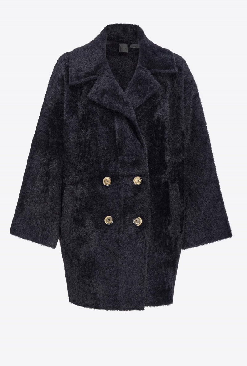 LIMO BLACK Pinko Faux fur cocoon coat | SMYVO60454