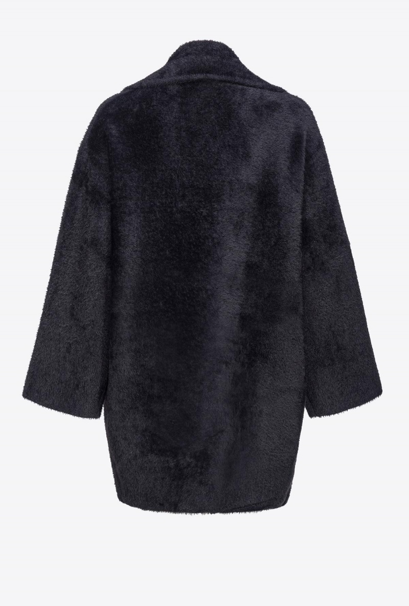 LIMO BLACK Pinko Faux fur cocoon coat | SMYVO60454