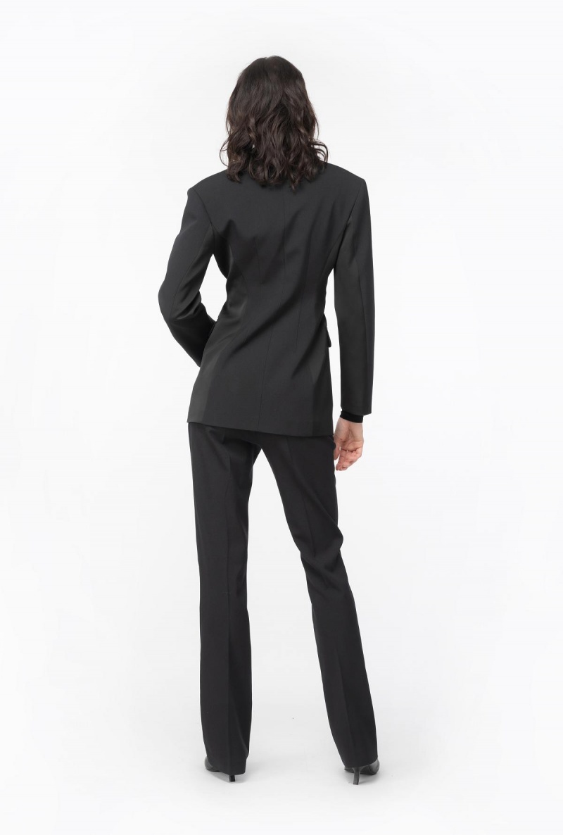 LIMO BLACK Pinko Feminine twill and satin blazer | MYCIF90338