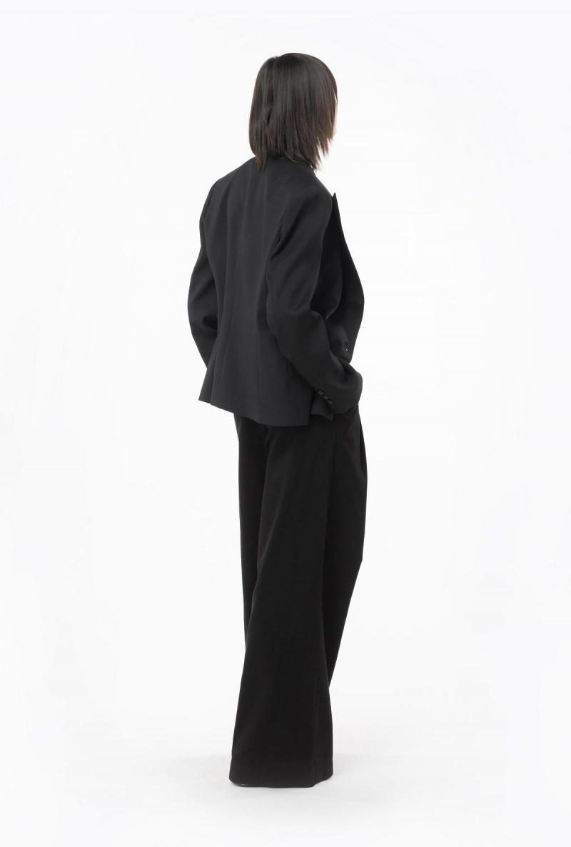LIMO BLACK Pinko Flannel blazer with belt | MYDFL59860