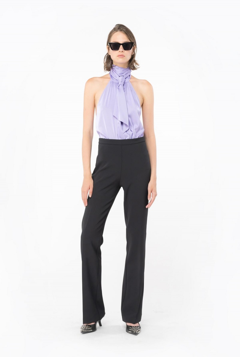 LIMO BLACK Pinko Flared crepe trousers | MYEAH38629