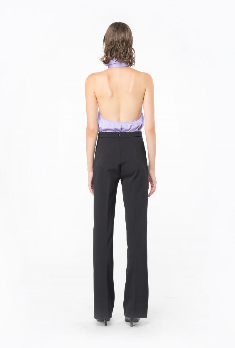 LIMO BLACK Pinko Flared crepe trousers | MYEAH38629
