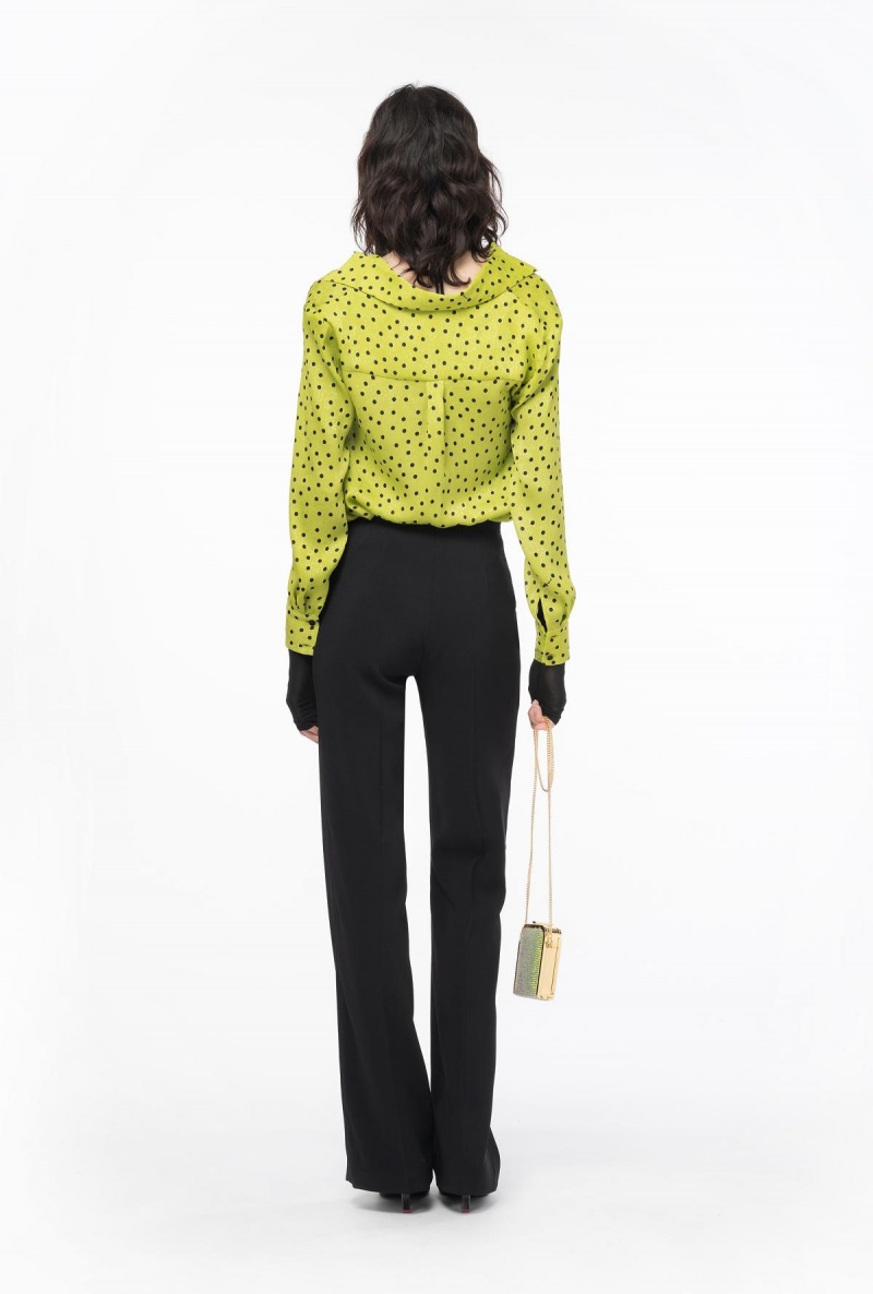 LIMO BLACK Pinko Flared full Milano trousers | MYXBR31217