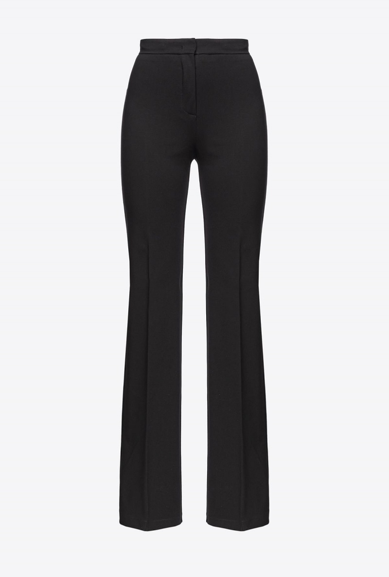 LIMO BLACK Pinko Flared full Milano trousers | MYXBR31217
