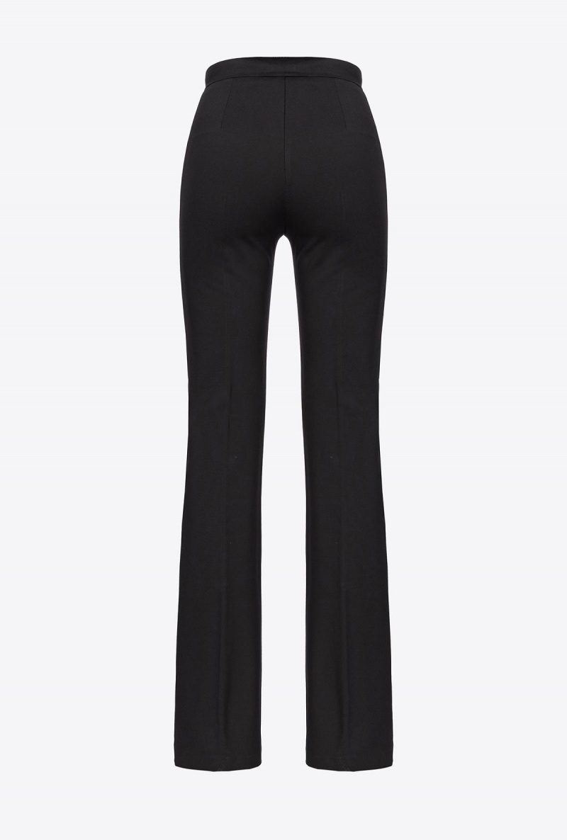LIMO BLACK Pinko Flared full Milano trousers | MYXBR31217