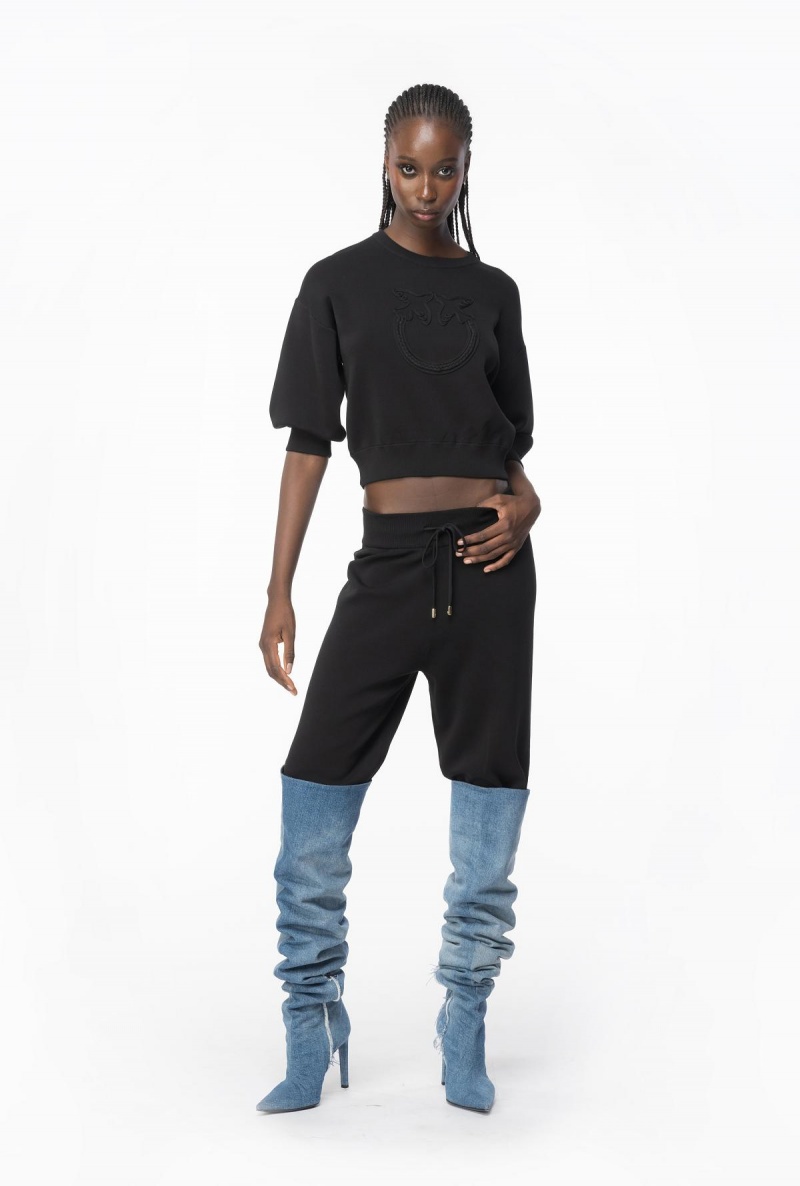 LIMO BLACK Pinko Fleece joggers | YMYVQ40913