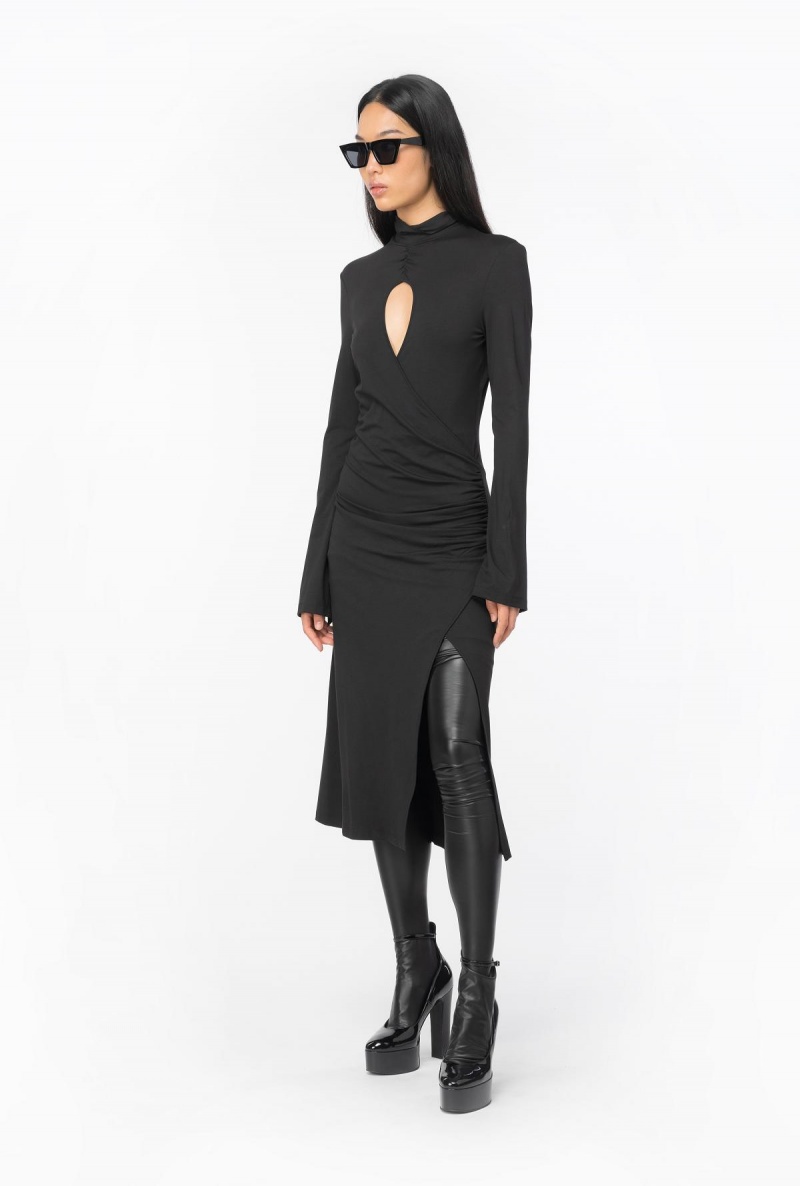 LIMO BLACK Pinko Flowing jersey midi dress | BMYSD59824