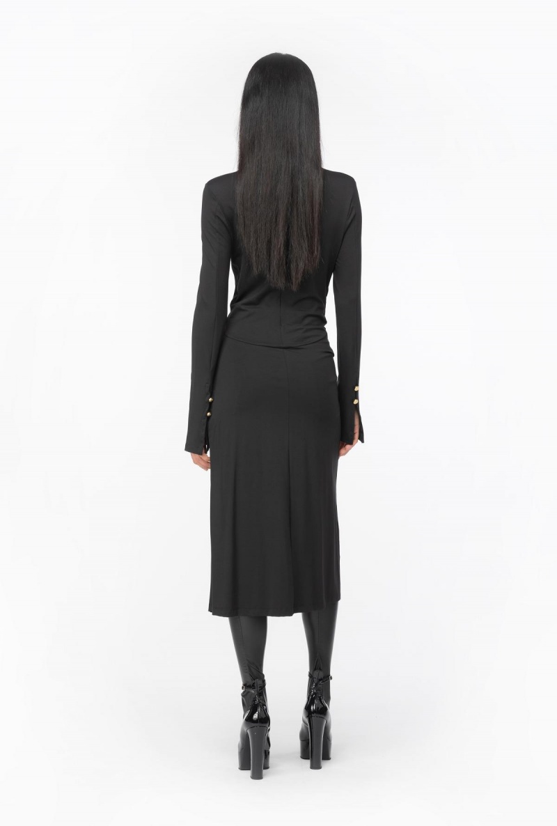 LIMO BLACK Pinko Flowing jersey midi dress | BMYSD59824