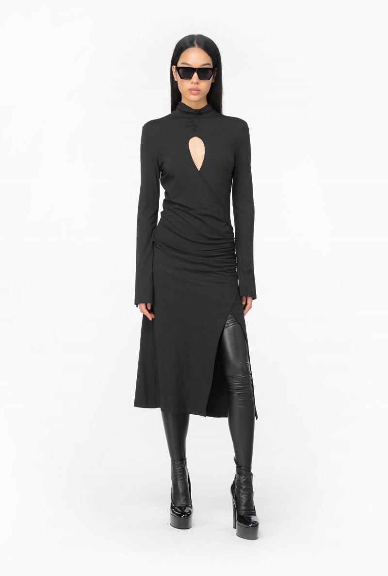 LIMO BLACK Pinko Flowing jersey midi dress | BMYSD59824