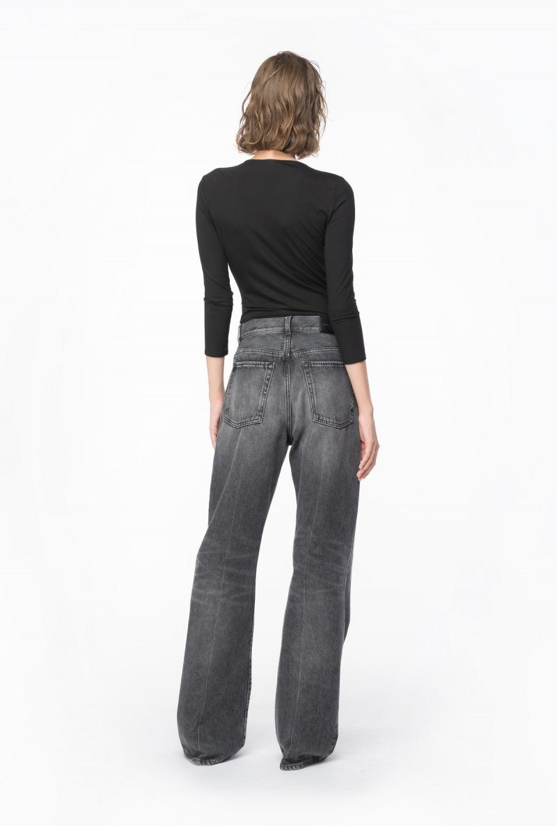 LIMO BLACK Pinko Flowing jersey sweater with golden buttons | SMYVO22607