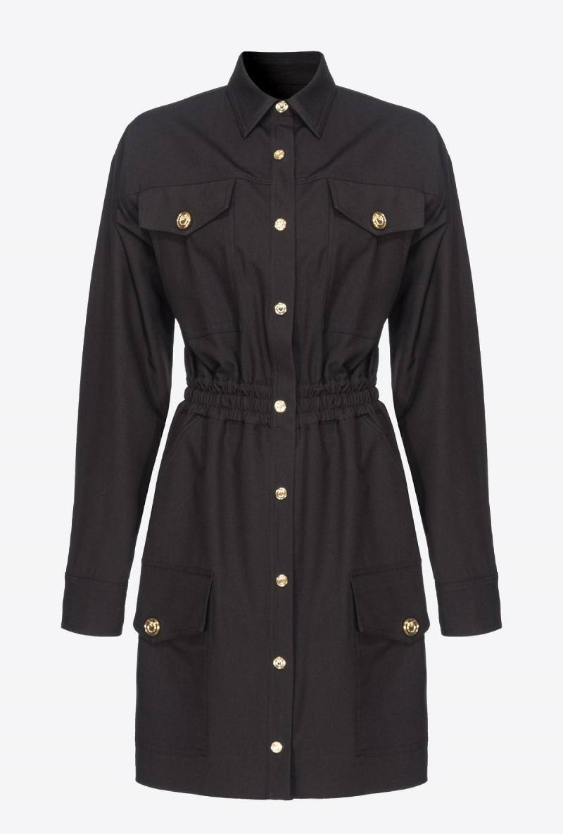 LIMO BLACK Pinko Flowing mini shirt dress | MYJVR83721