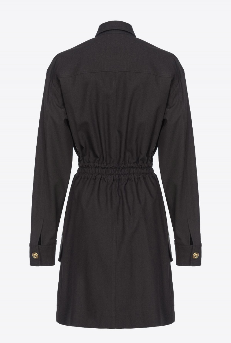 LIMO BLACK Pinko Flowing mini shirt dress | MYJVR83721