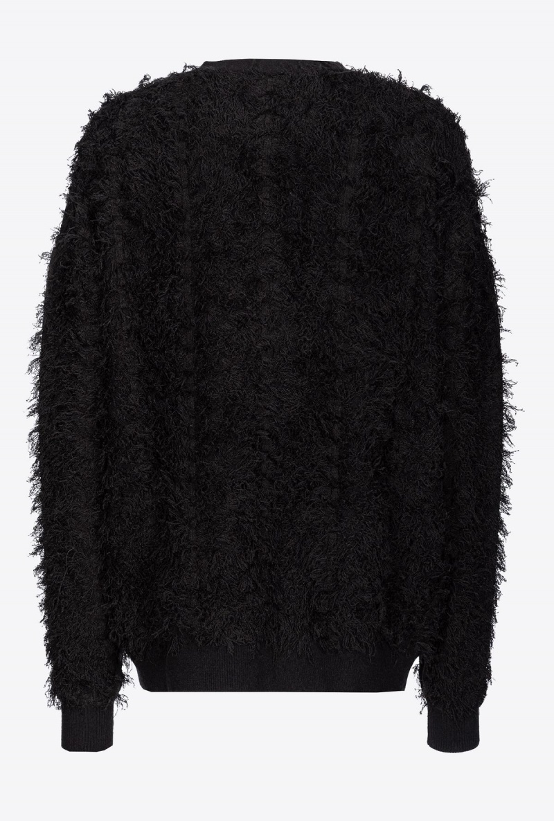LIMO BLACK Pinko Fluffy fray-effect cardigan | PMYER54710
