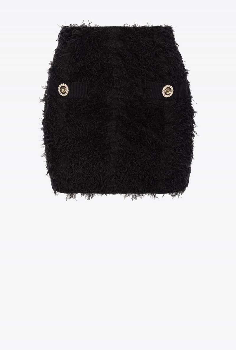 LIMO BLACK Pinko Fluffy fray-effect mini skirt | MYJZR17050