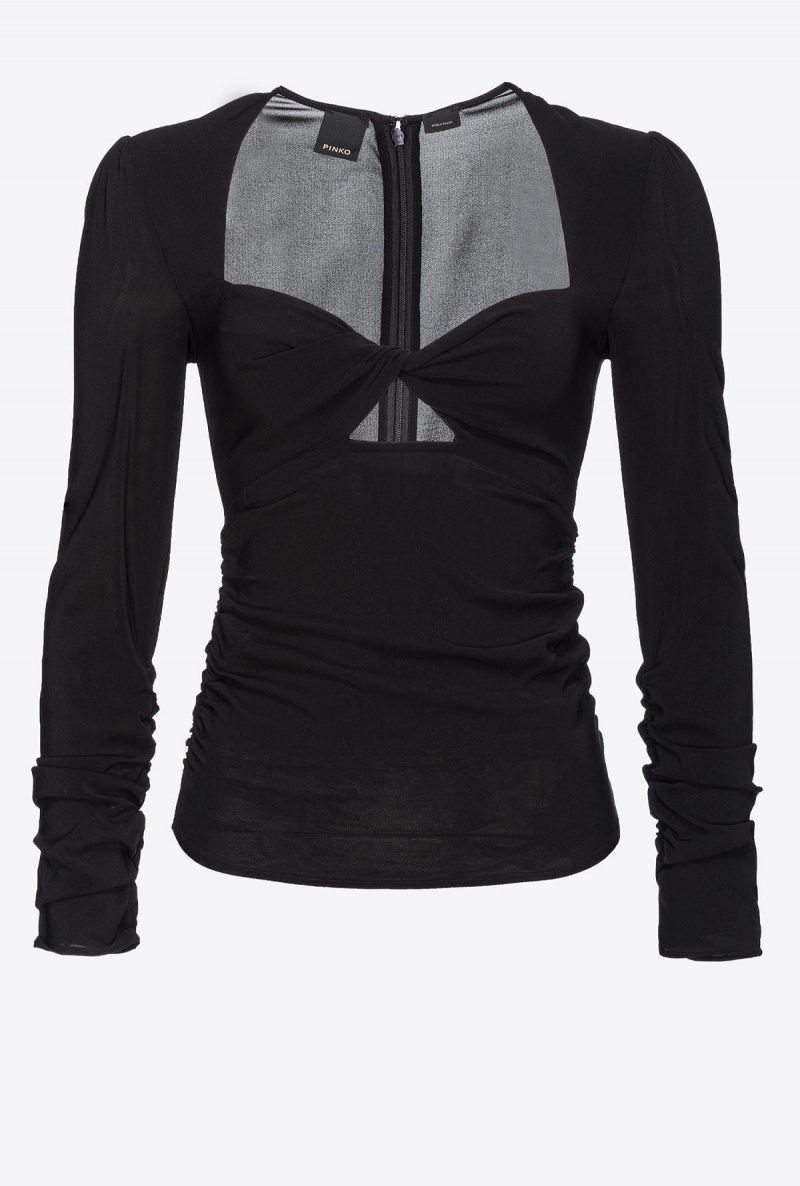 LIMO BLACK Pinko Georgette top with twist detail | AMYDF67723