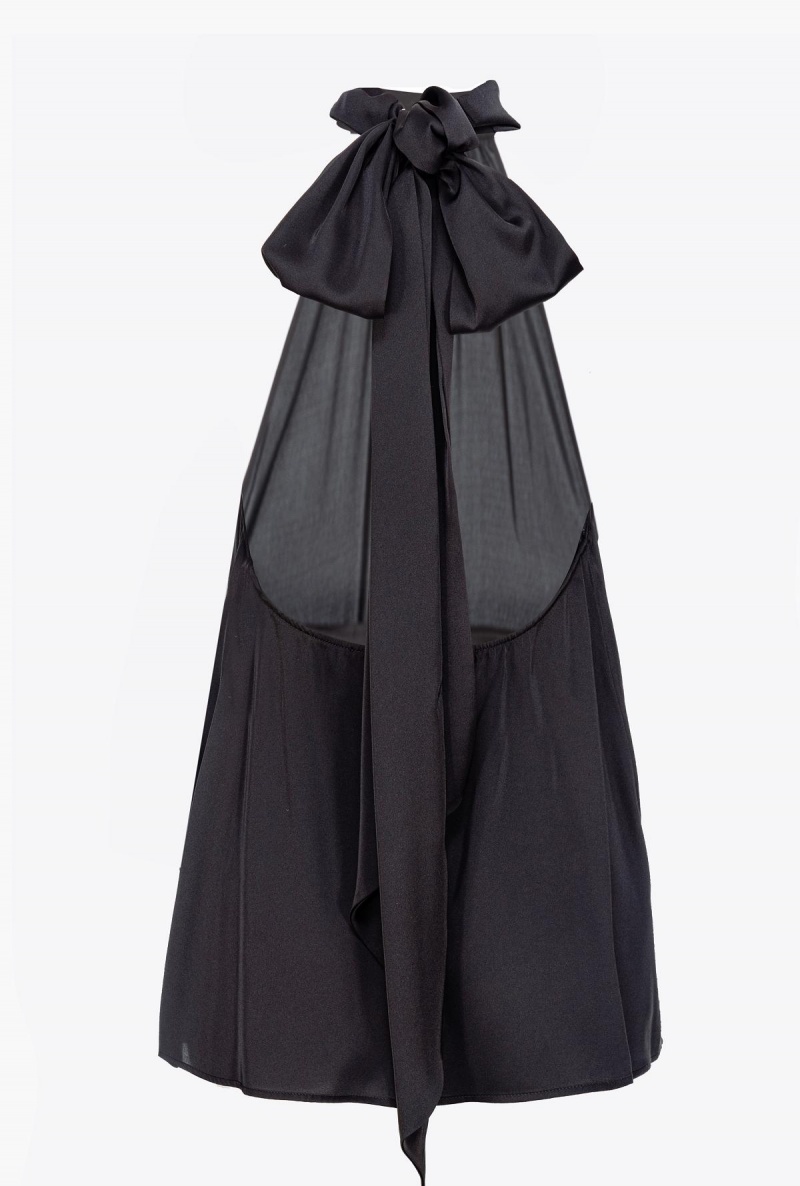 LIMO BLACK Pinko Halterneck top in light satin | MYNZX85391
