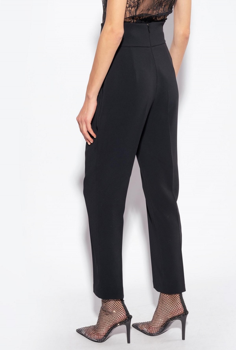 LIMO BLACK Pinko High-waisted stretch crêpe trousers | SMYNY11991