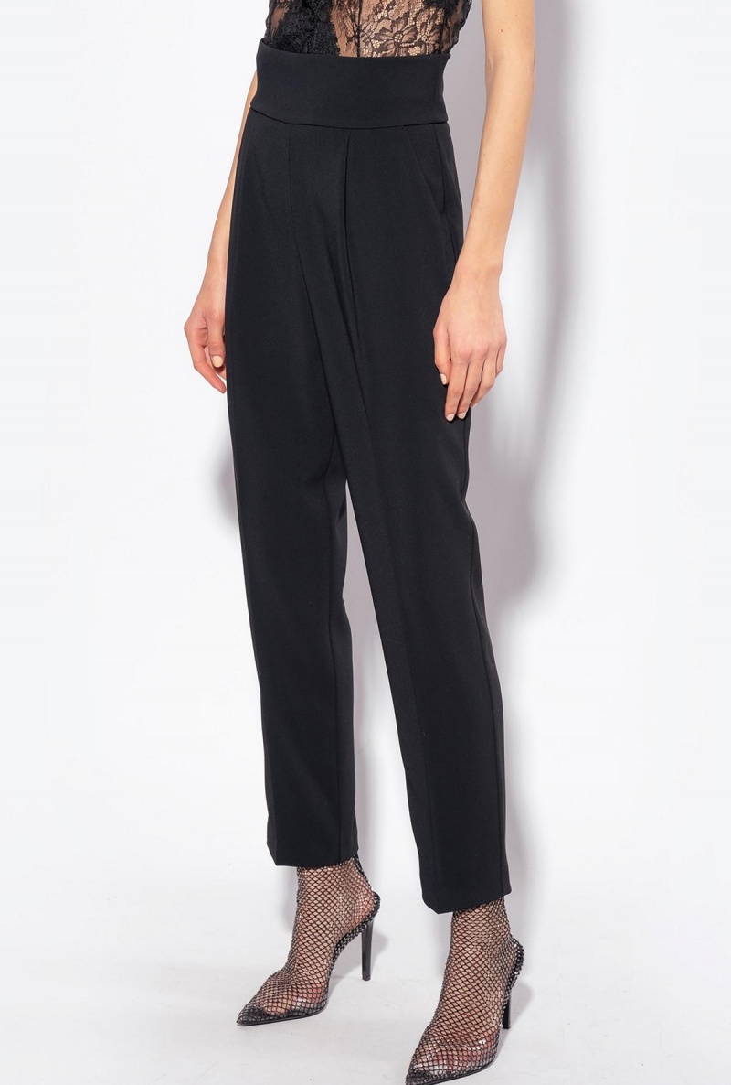 LIMO BLACK Pinko High-waisted stretch crêpe trousers | SMYNY11991
