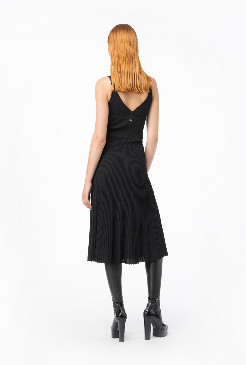 LIMO BLACK Pinko Knit lurex midi dress | PMYQX48858