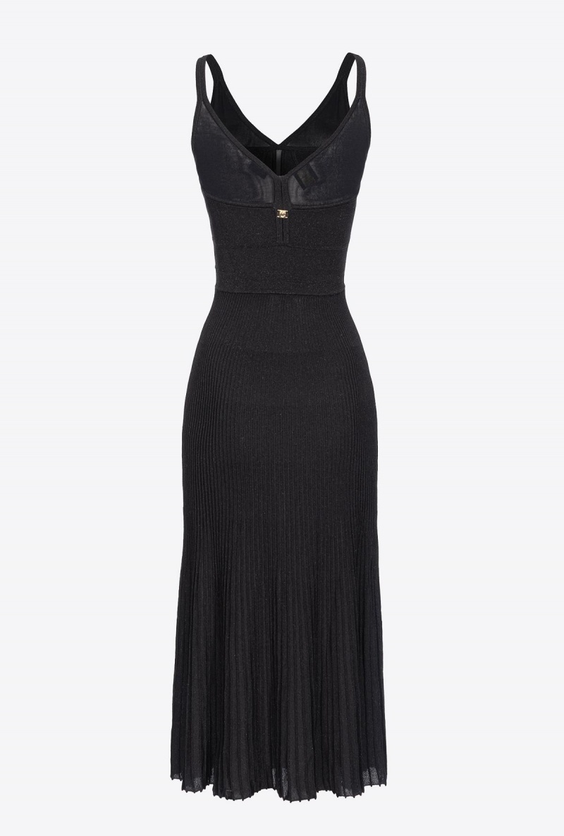 LIMO BLACK Pinko Knit lurex midi dress | PMYQX48858
