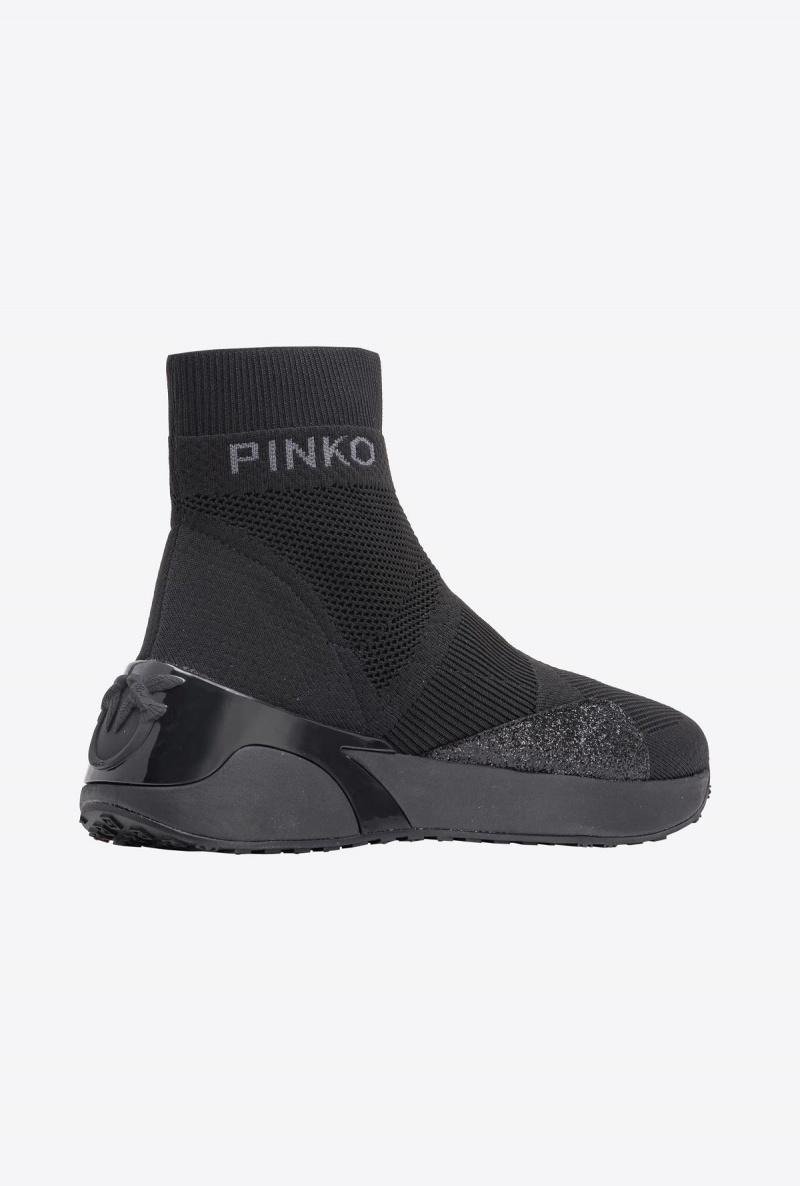 LIMO BLACK Pinko Knitted sneakers | PMYQX23616