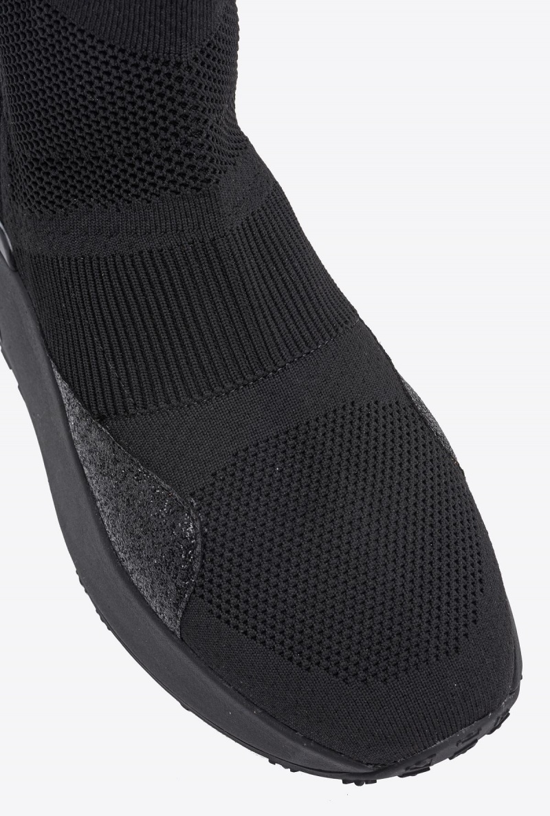 LIMO BLACK Pinko Knitted sneakers | PMYQX23616