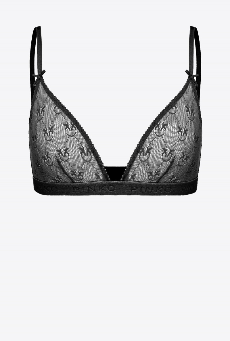 LIMO BLACK Pinko Lace triangle bra | EMYVG63481