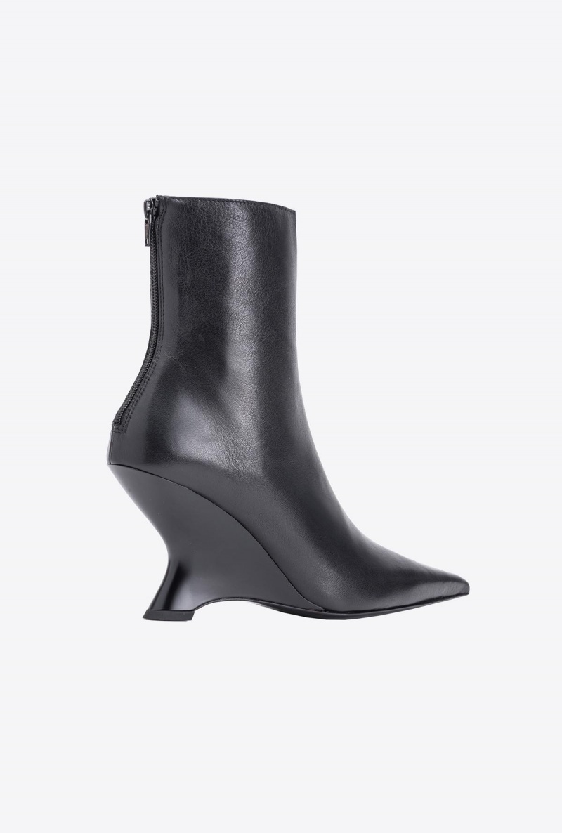LIMO BLACK Pinko Laminated leather ankle boots | QMYUV85161