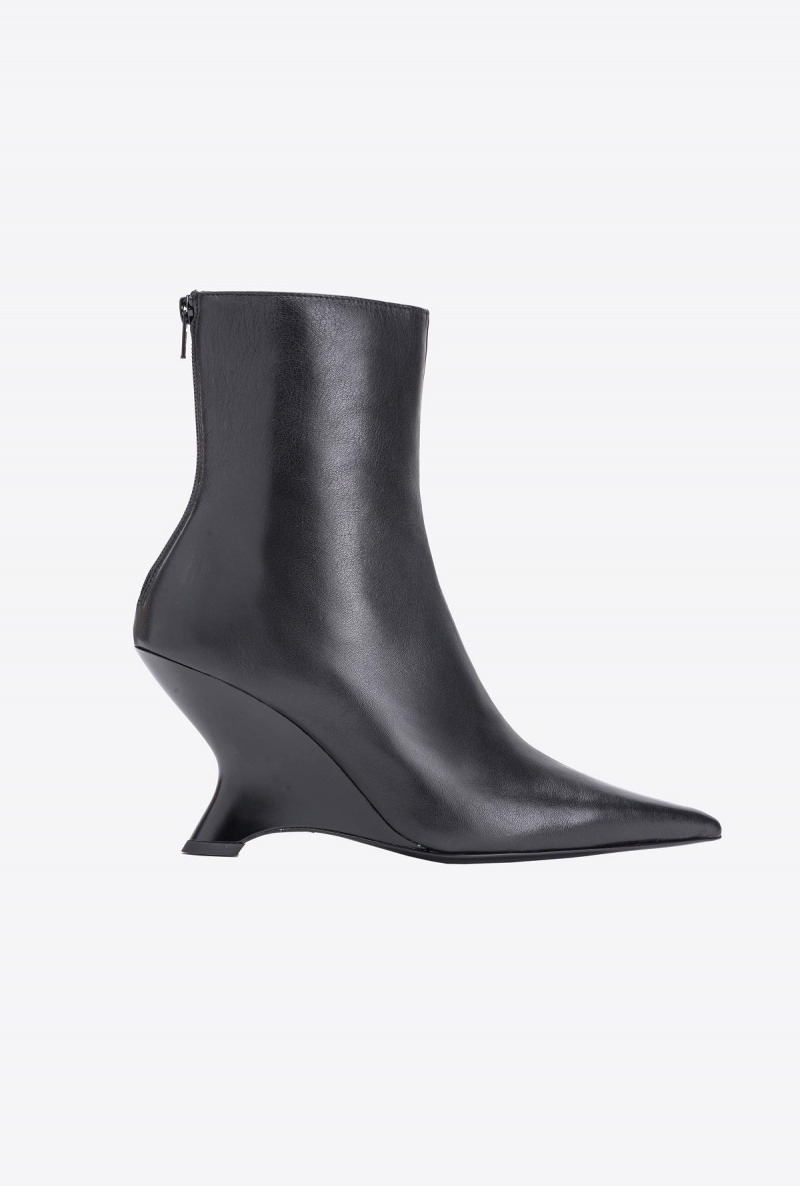 LIMO BLACK Pinko Laminated leather ankle boots | QMYUV85161