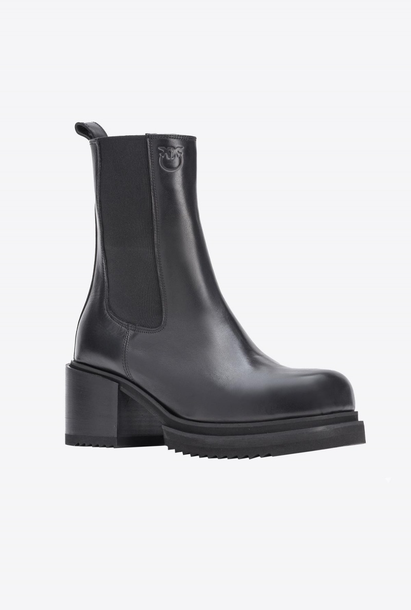 LIMO BLACK Pinko Laminated leather ankle boots | BMYSD93189