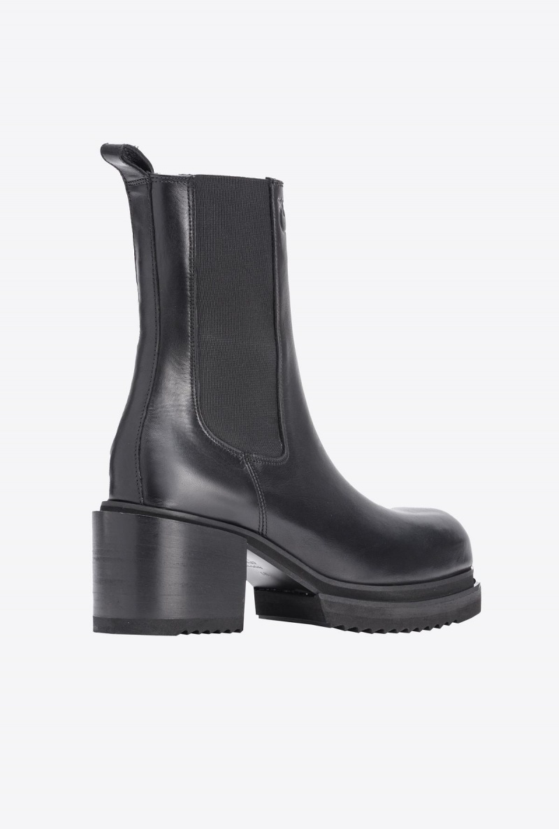 LIMO BLACK Pinko Laminated leather ankle boots | BMYSD93189