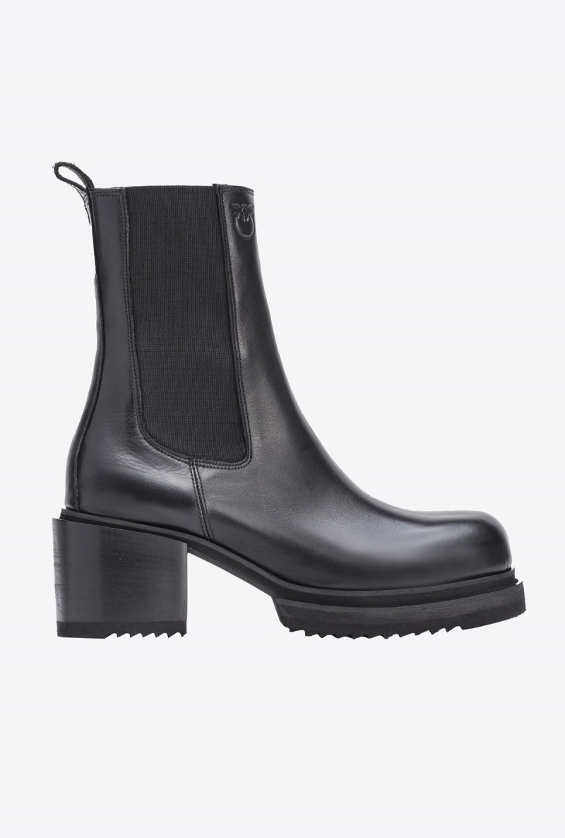 LIMO BLACK Pinko Laminated leather ankle boots | BMYSD93189
