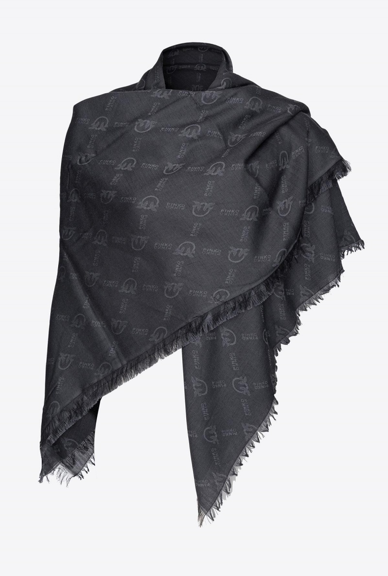 LIMO BLACK Pinko Large Monogram scarf | UMYND44642