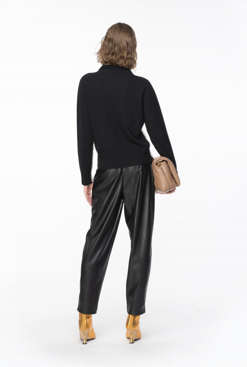 LIMO BLACK Pinko Leather-effect carrot trousers | YMYGT85354