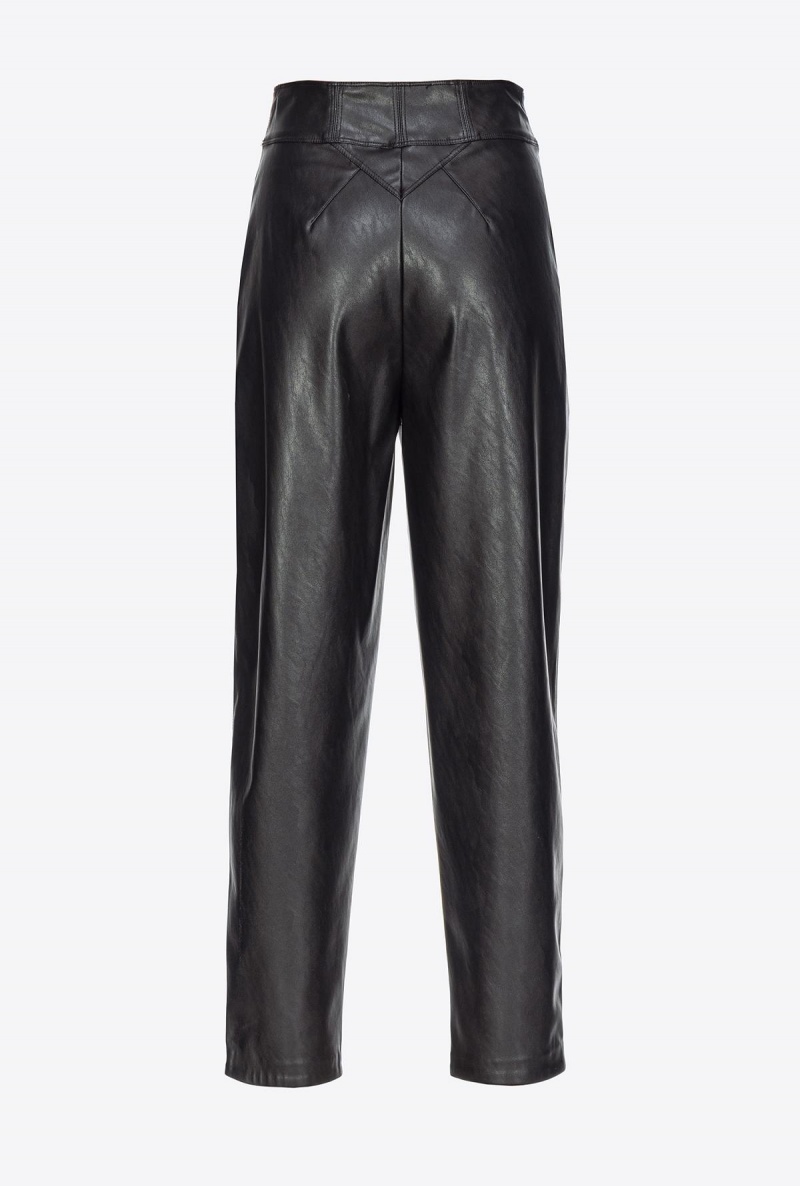 LIMO BLACK Pinko Leather-effect carrot trousers | YMYGT85354