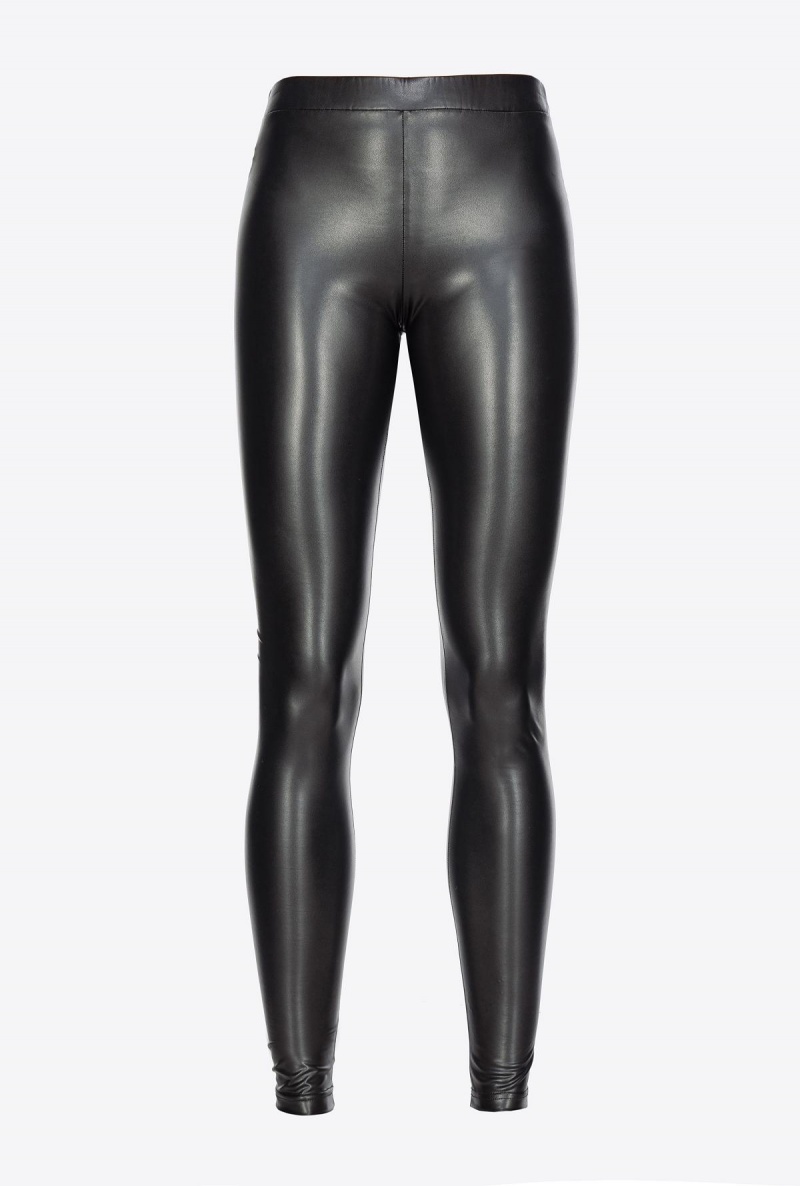 LIMO BLACK Pinko Leather-effect leggings | MYXMI16691