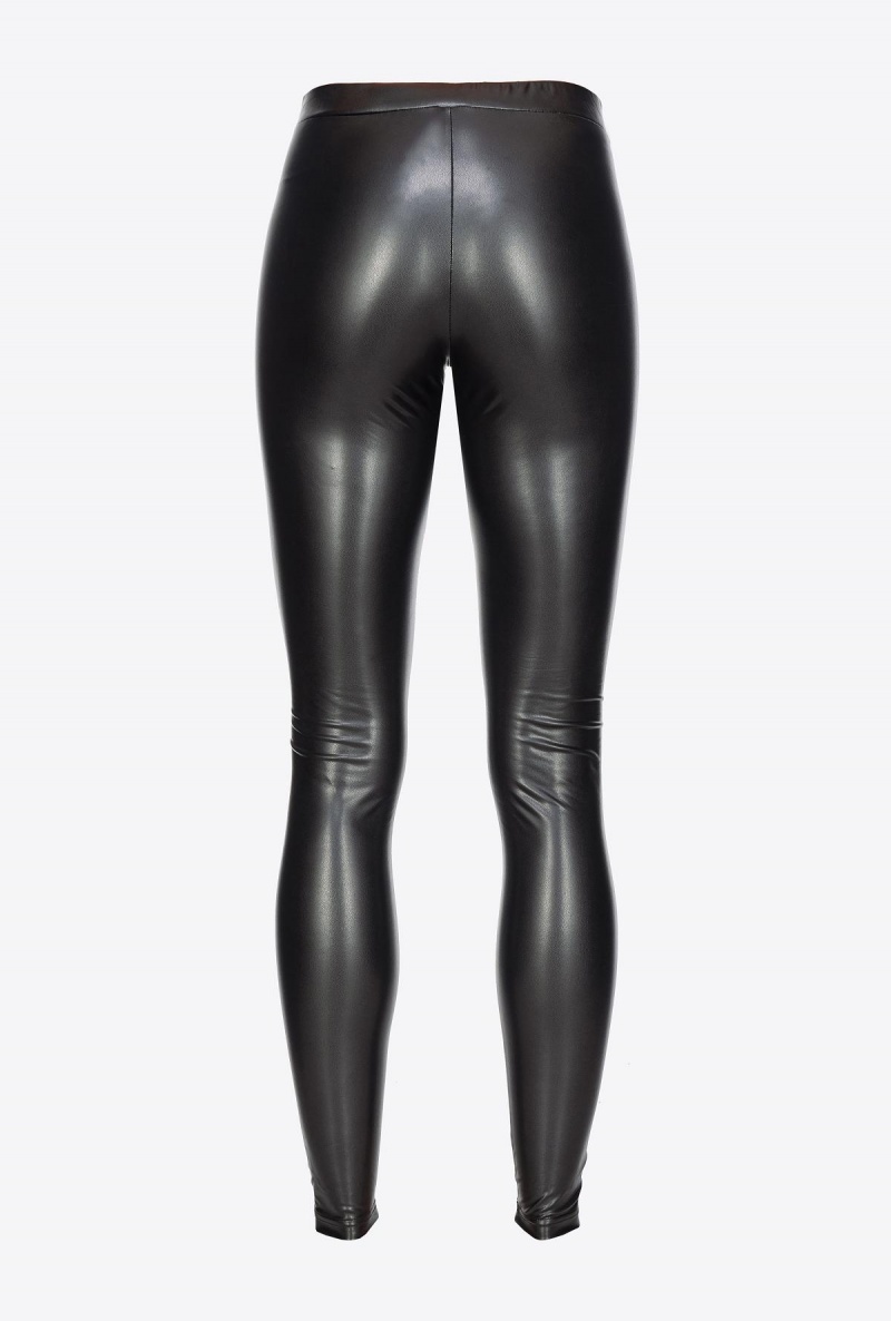 LIMO BLACK Pinko Leather-effect leggings | MYXMI16691