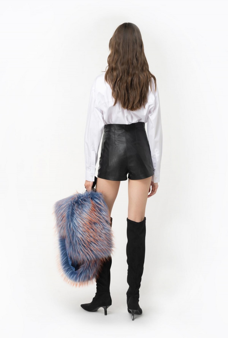 LIMO BLACK Pinko Leather-effect shorts | FMYHY13923