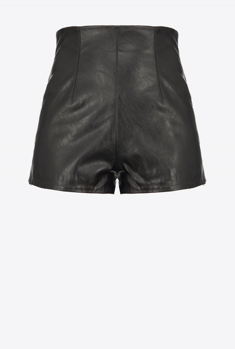 LIMO BLACK Pinko Leather-effect shorts | FMYHY13923