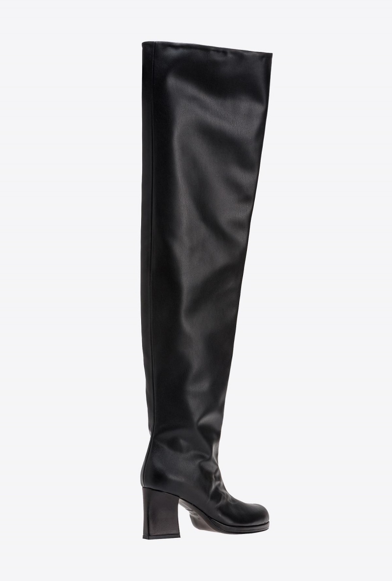 LIMO BLACK Pinko Leather-effect thigh-high boots | MYNZX30924