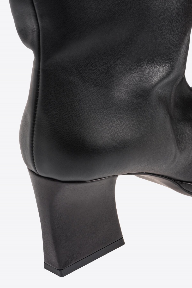 LIMO BLACK Pinko Leather-effect thigh-high boots | MYNZX30924