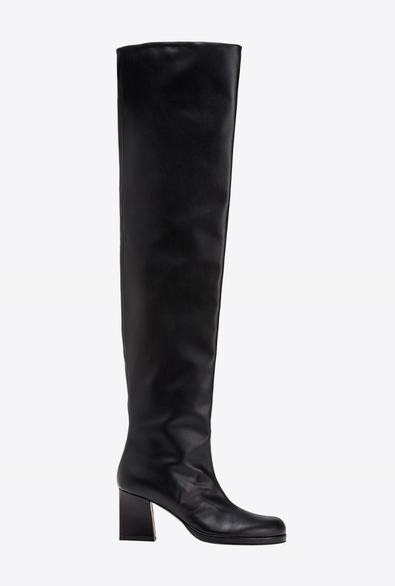 LIMO BLACK Pinko Leather-effect thigh-high boots | MYNZX30924
