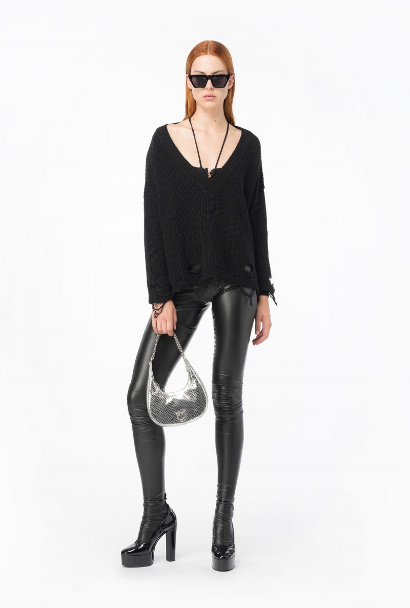 LIMO BLACK Pinko Leather-effect tights | MYXMI12245