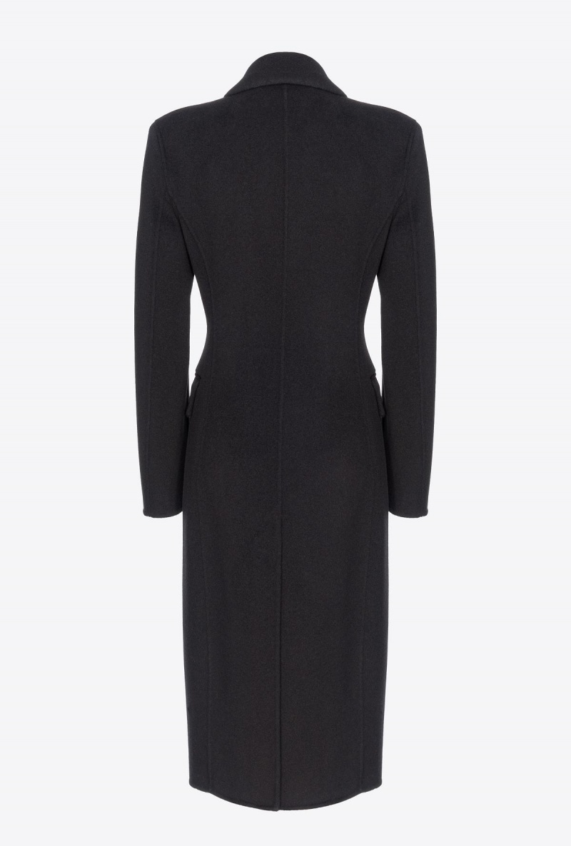 LIMO BLACK Pinko Long coat in double-layered wool cloth | MYCVG99442