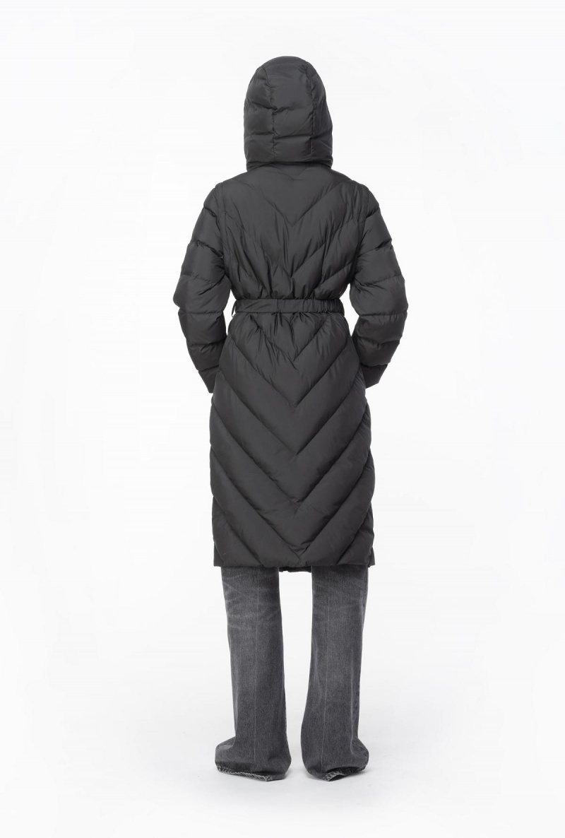 LIMO BLACK Pinko Long padded chevron jacket | MYJZR29506
