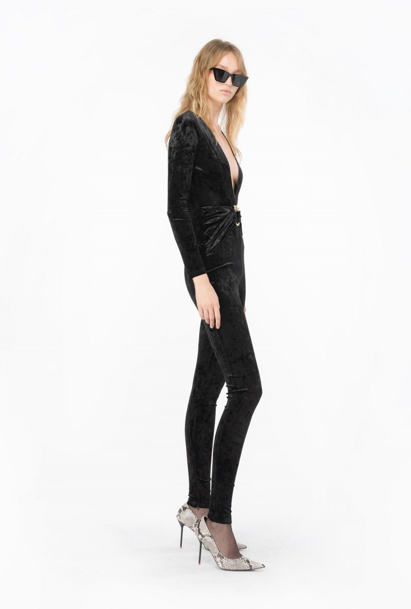 LIMO BLACK Pinko Long velvet jumpsuit | ZMYNQ59990