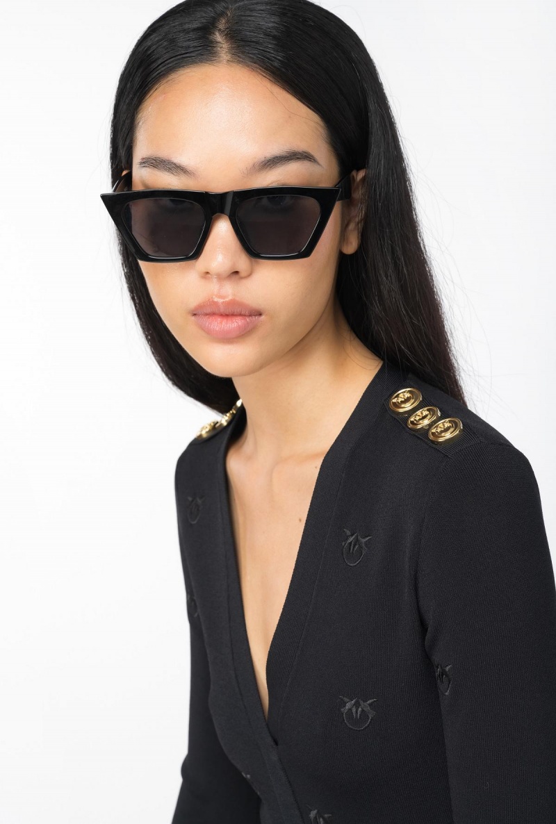 LIMO BLACK Pinko Love Birds jacquard dress | XMYGW28447