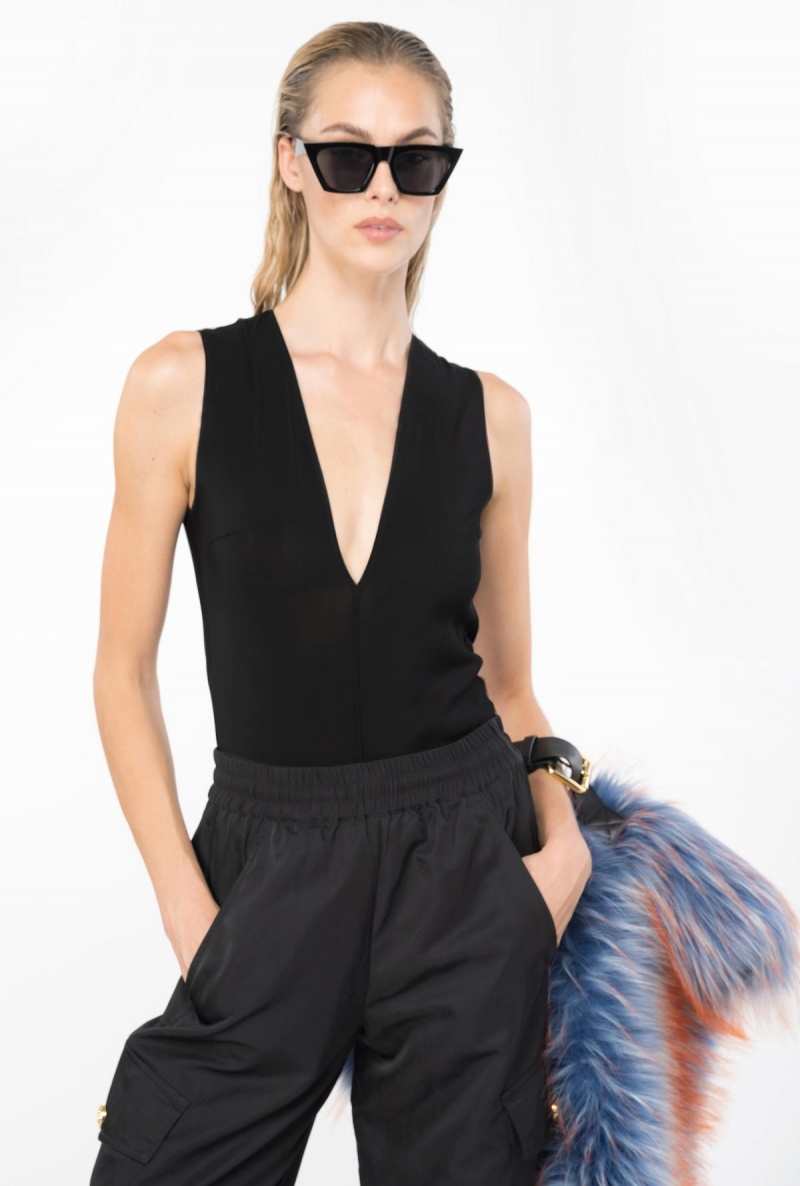 LIMO BLACK Pinko Low-cut bodysuit | YMYVQ23410