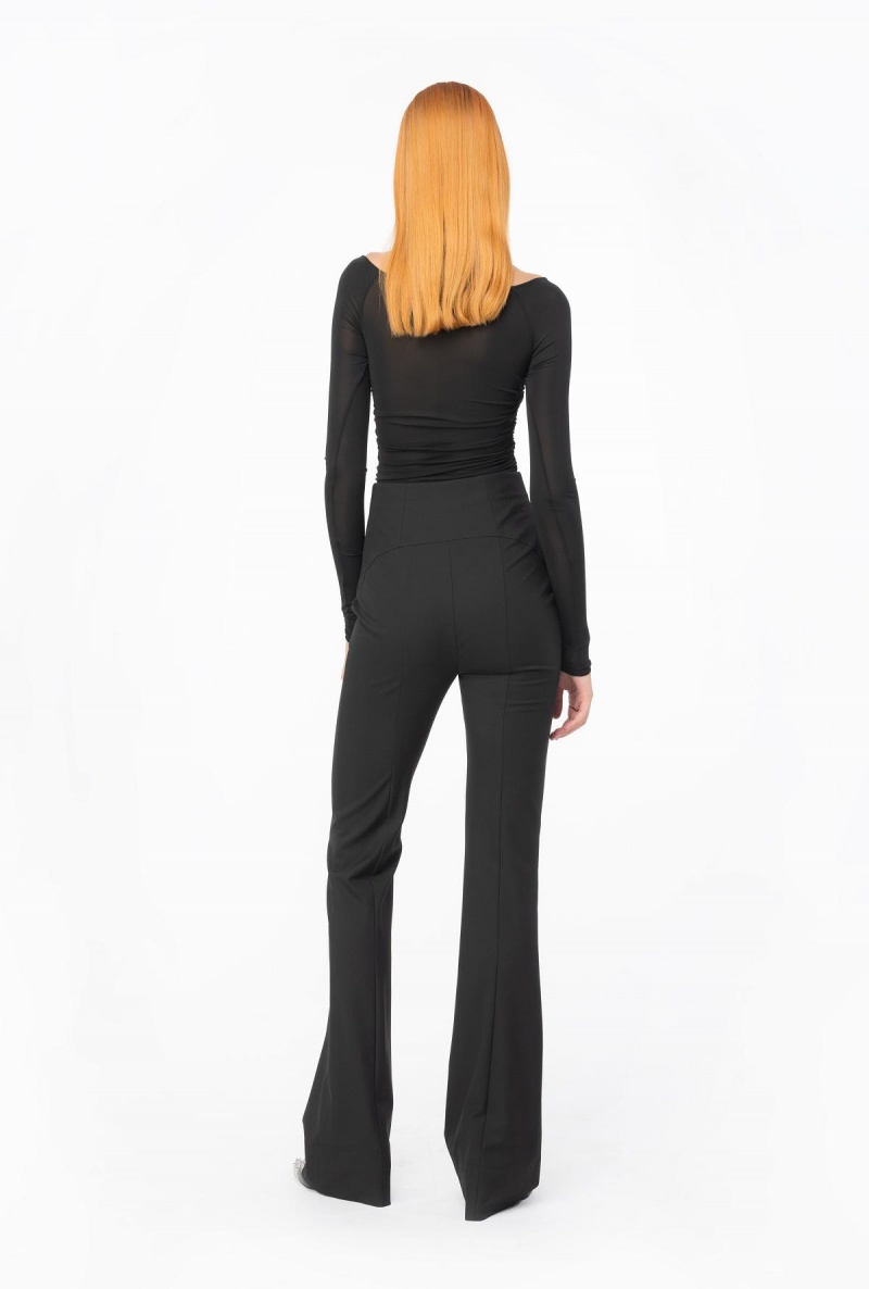LIMO BLACK Pinko Matte crepe jersey bodysuit | MMYHR48913