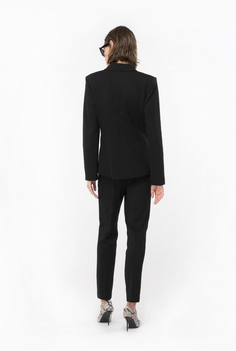 LIMO BLACK Pinko Milano-knit cigarette trousers | MYEGJ84597